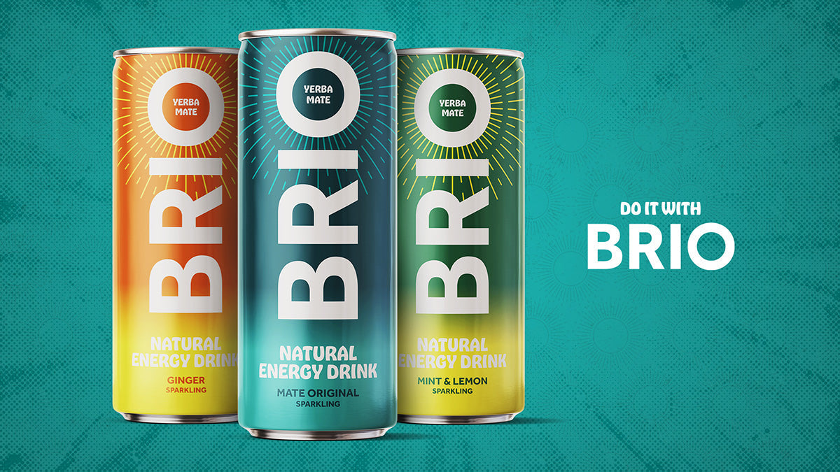 Canettes BRIO de plusieurs saveurs, boissons énergisantes au yerba maté