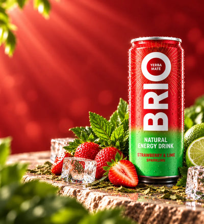 Canette BRIO Fraise et Citron Vert avec fraises et citron vert