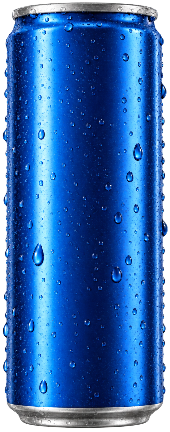 Canette bleue générique sans marque
